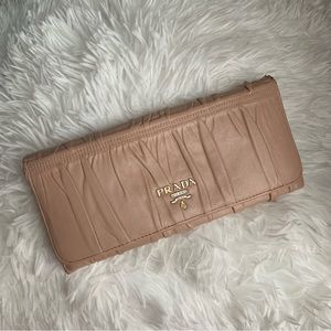 💗GUC💗 Prada Nappa Gaufre Long Wallet- “Cera” and Pale Pink Nude